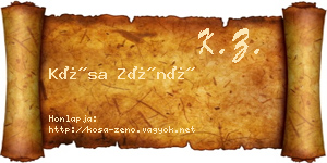 Kósa Zénó névjegykártya